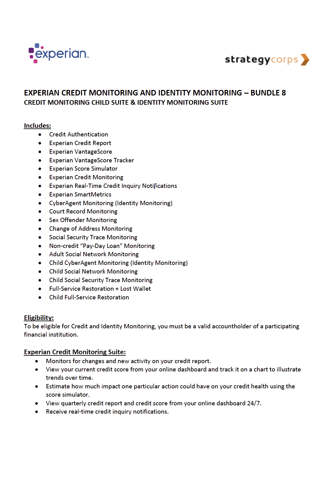 Experian Credit & Identity Monitoring - Bundle 8